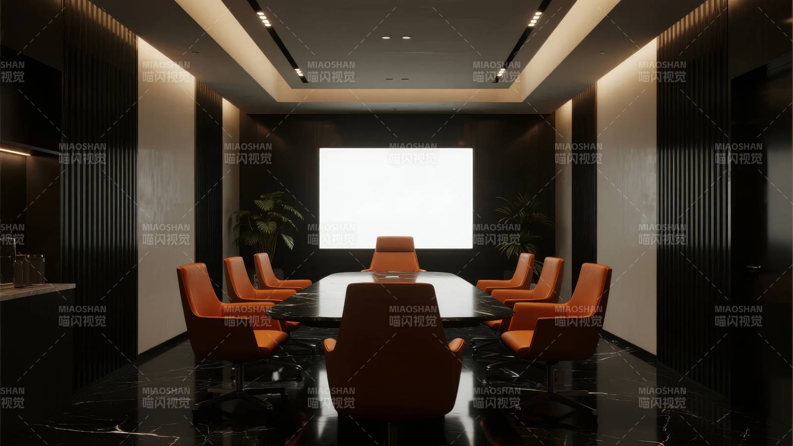 现代简约会议室图片