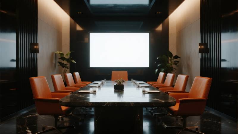 现代会议室全景图片