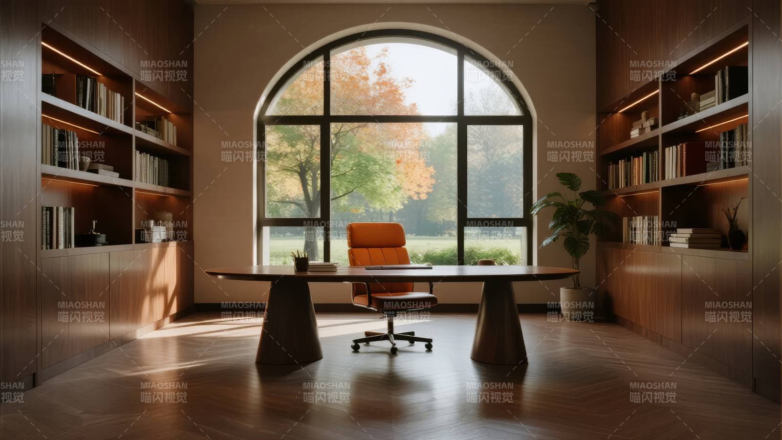 现代书房静谧一角图片