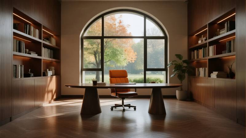 现代书房静谧一角图片