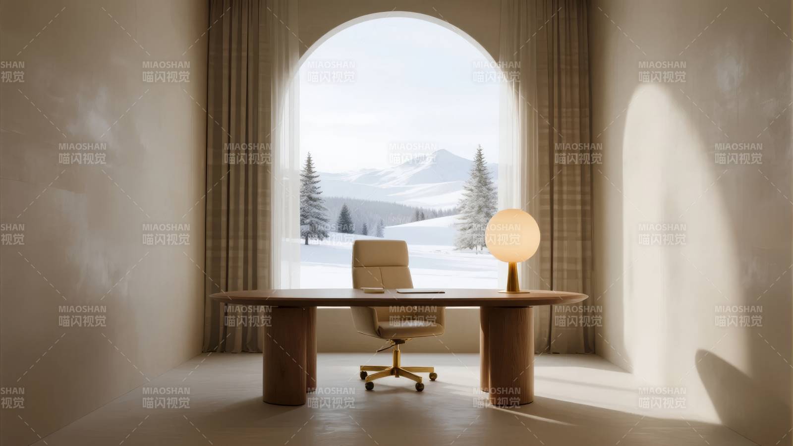 雪景书房静谧时光图片