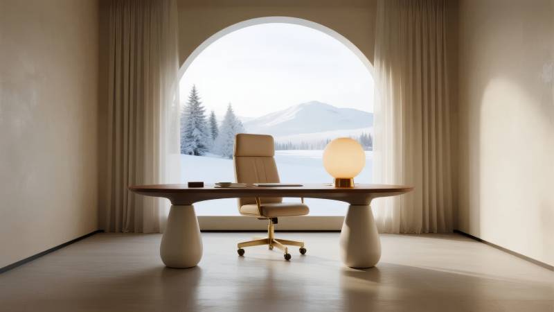 雪景书房静谧时光图片