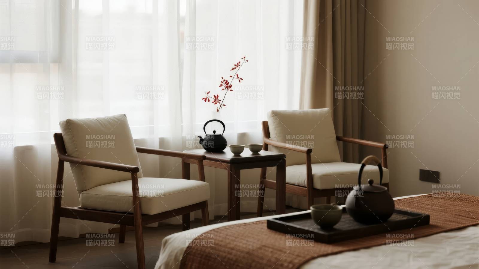 静谧茶室一角图片