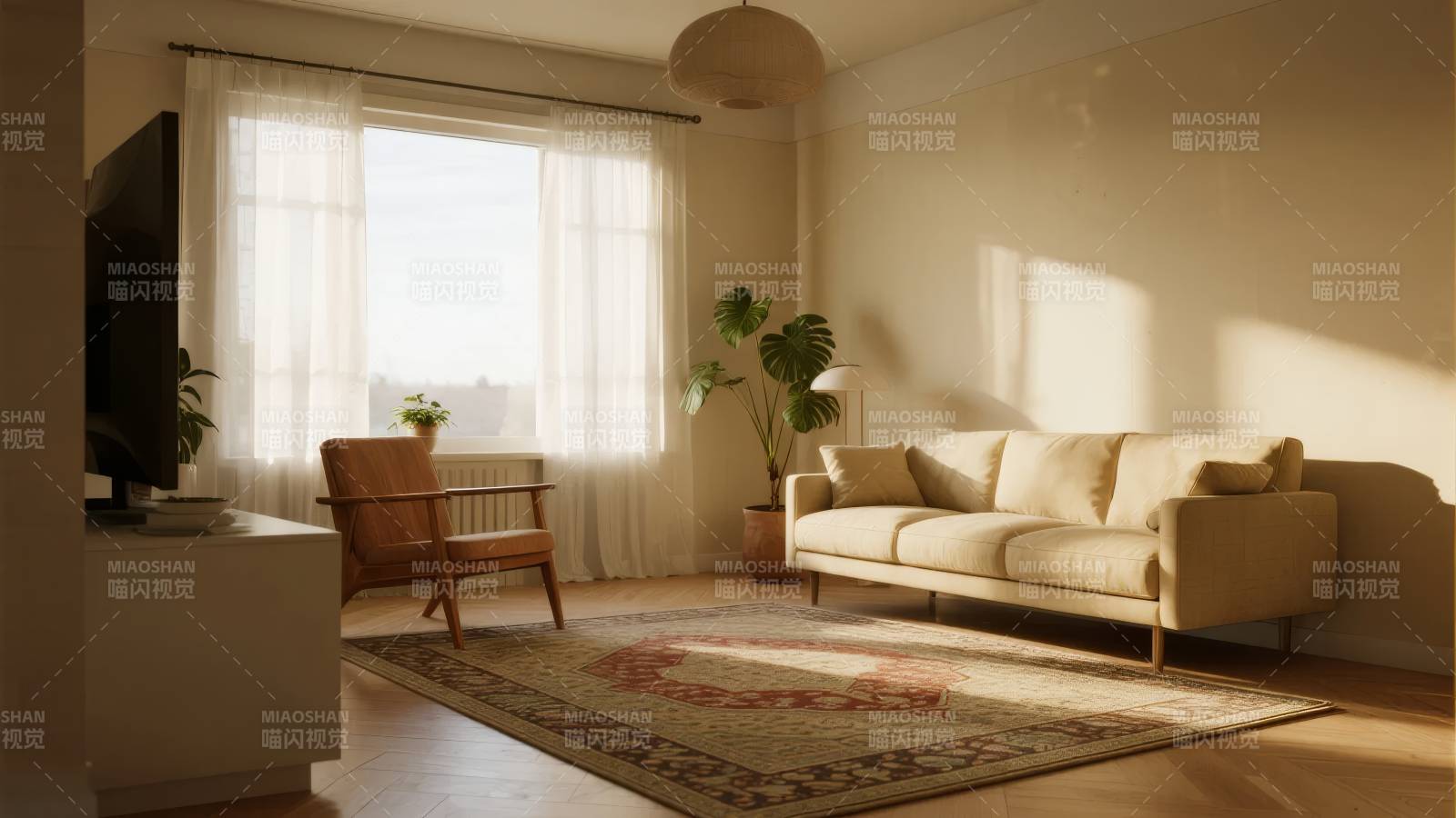 温馨客厅阳光照图片