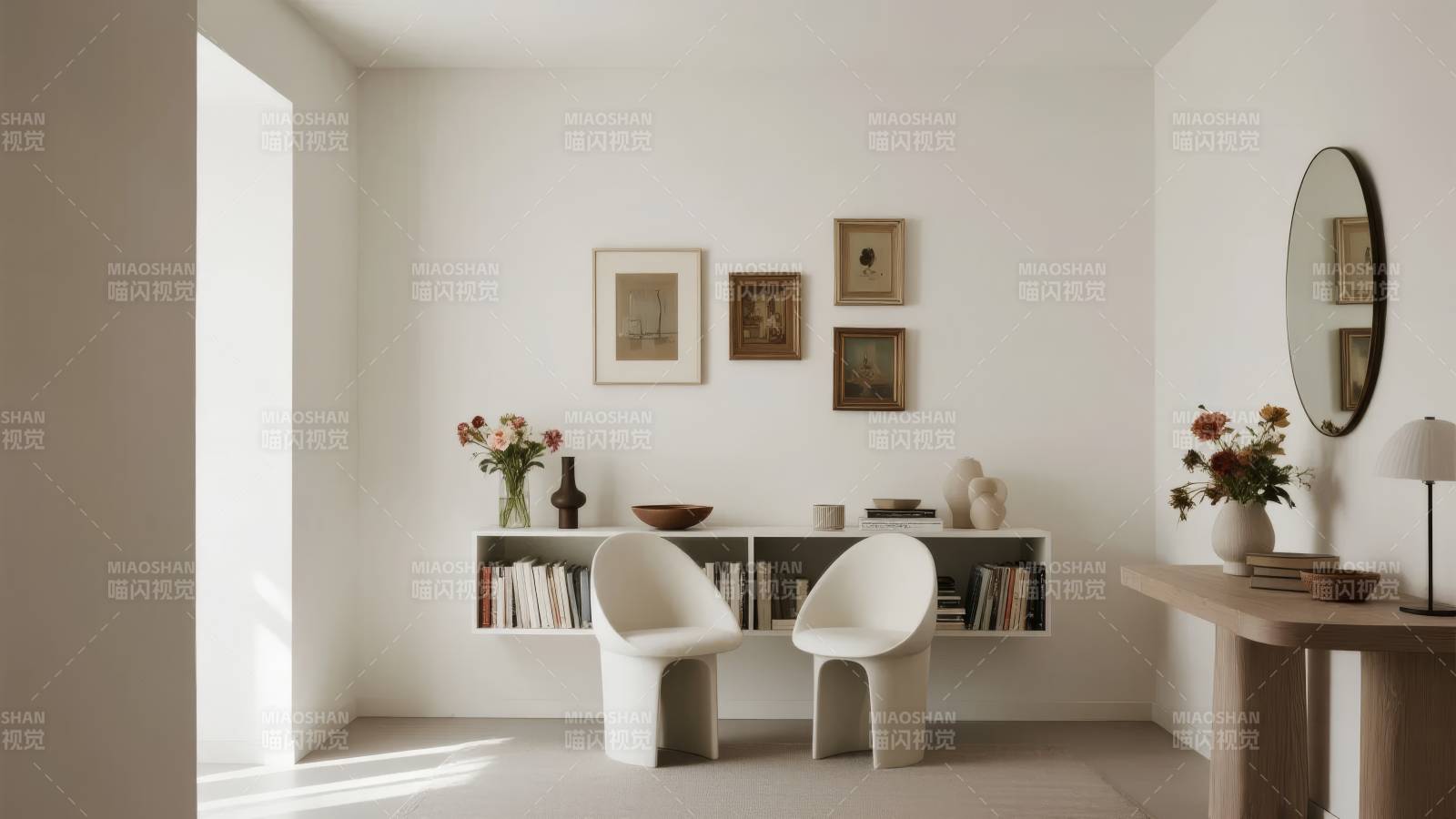 简约书房一角图片