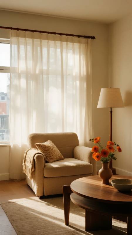 温馨阳光客厅一角图片