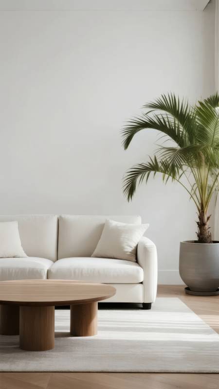 简约客厅绿植点缀图片