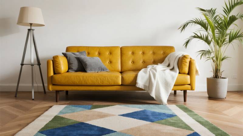 黄色沙发客厅布置图片