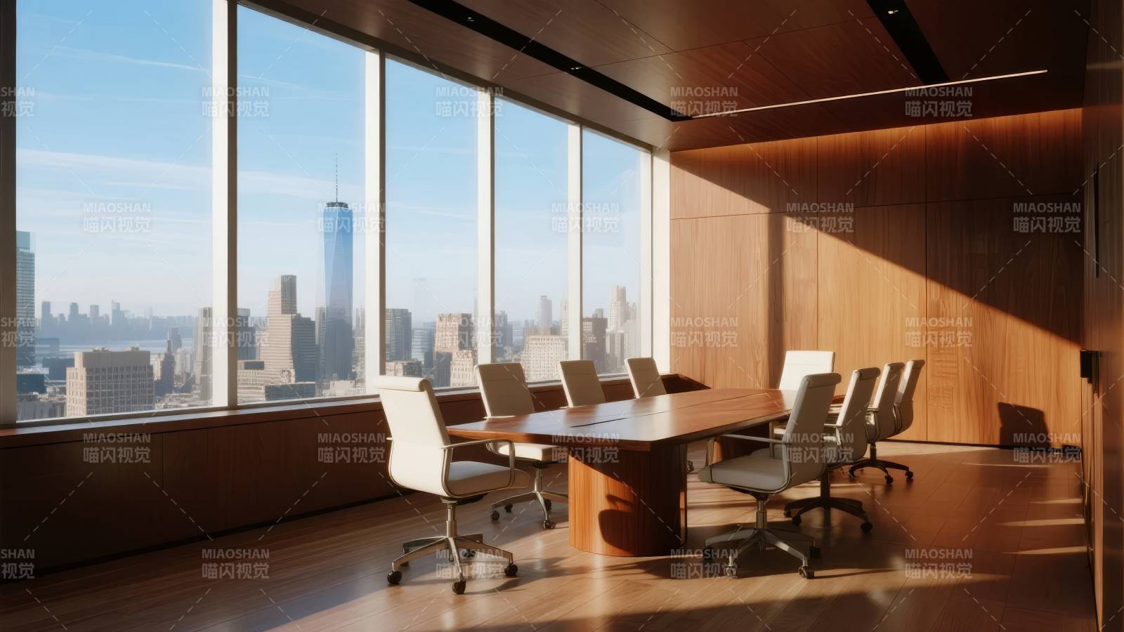 现代会议室全景图片