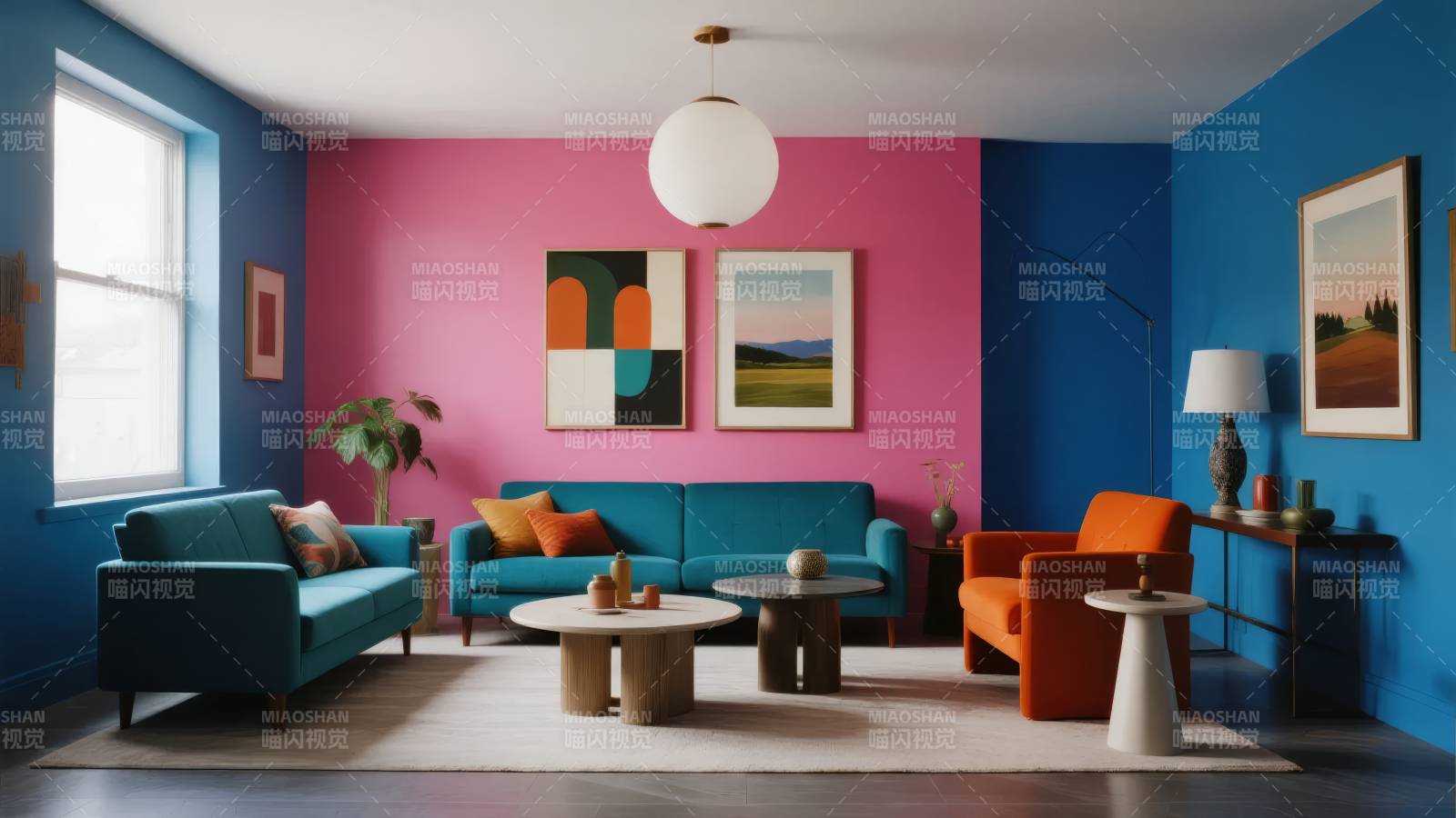 色彩斑斓的客厅图片