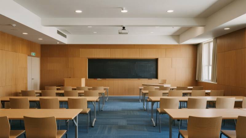 明亮的教室内部图片