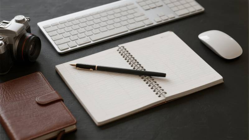 办公桌面静物图片