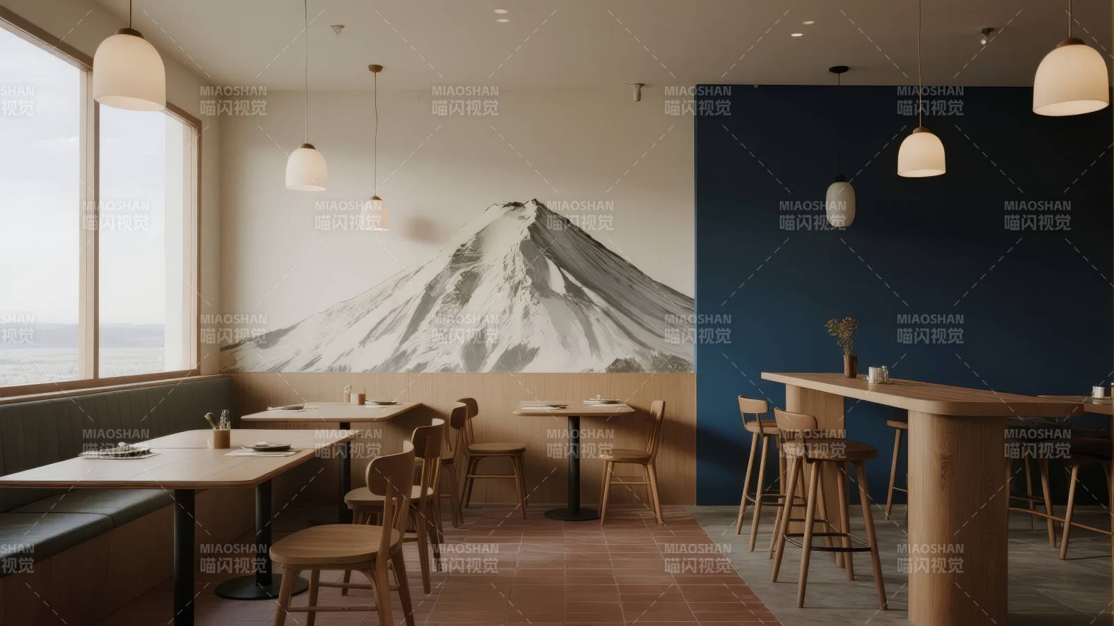 富士山下的静谧咖啡馆图片