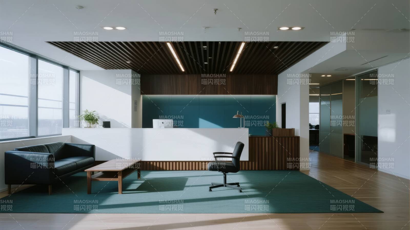 现代简约办公大厅图片