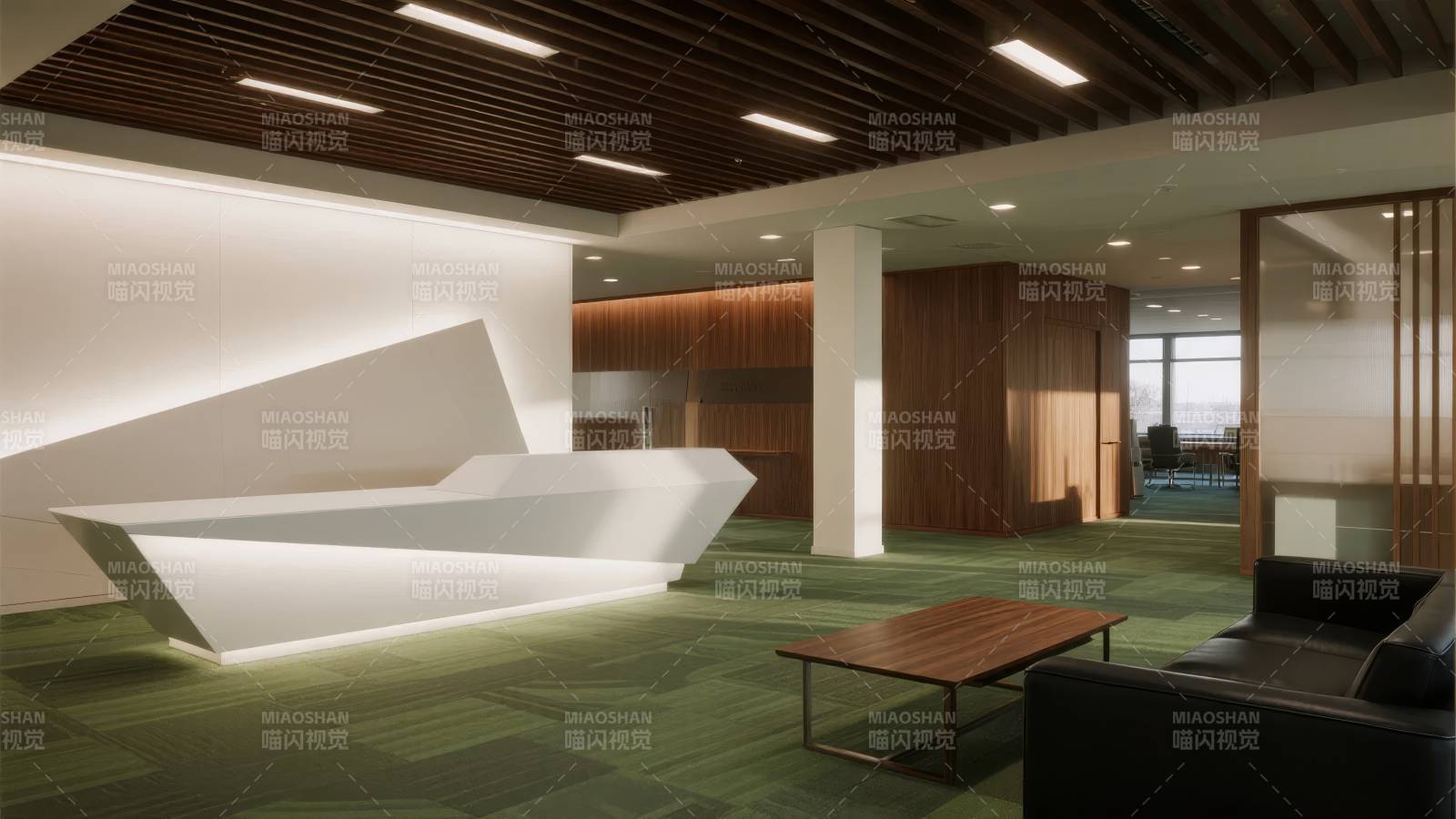 现代简约办公大厅图片