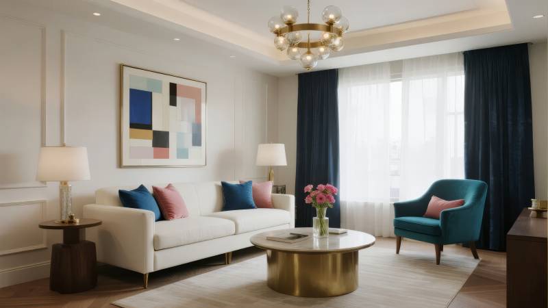 现代客厅优雅布置图片