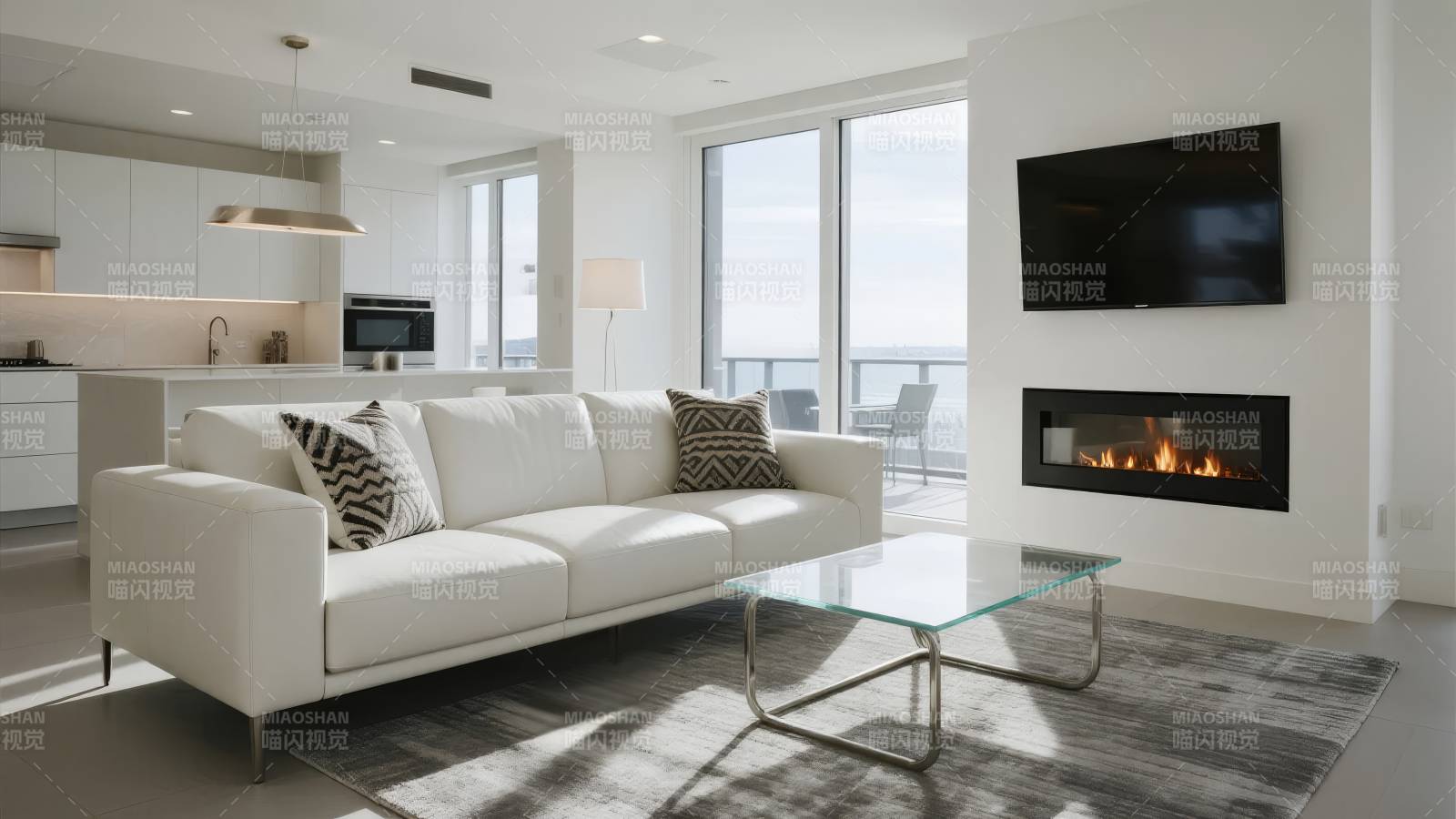 现代客厅全景图片