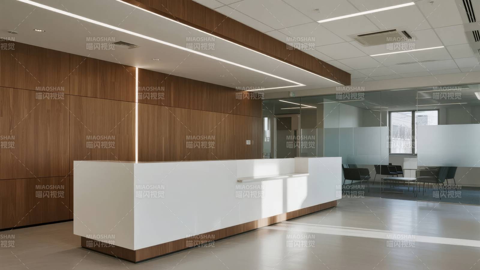 现代办公接待区图片