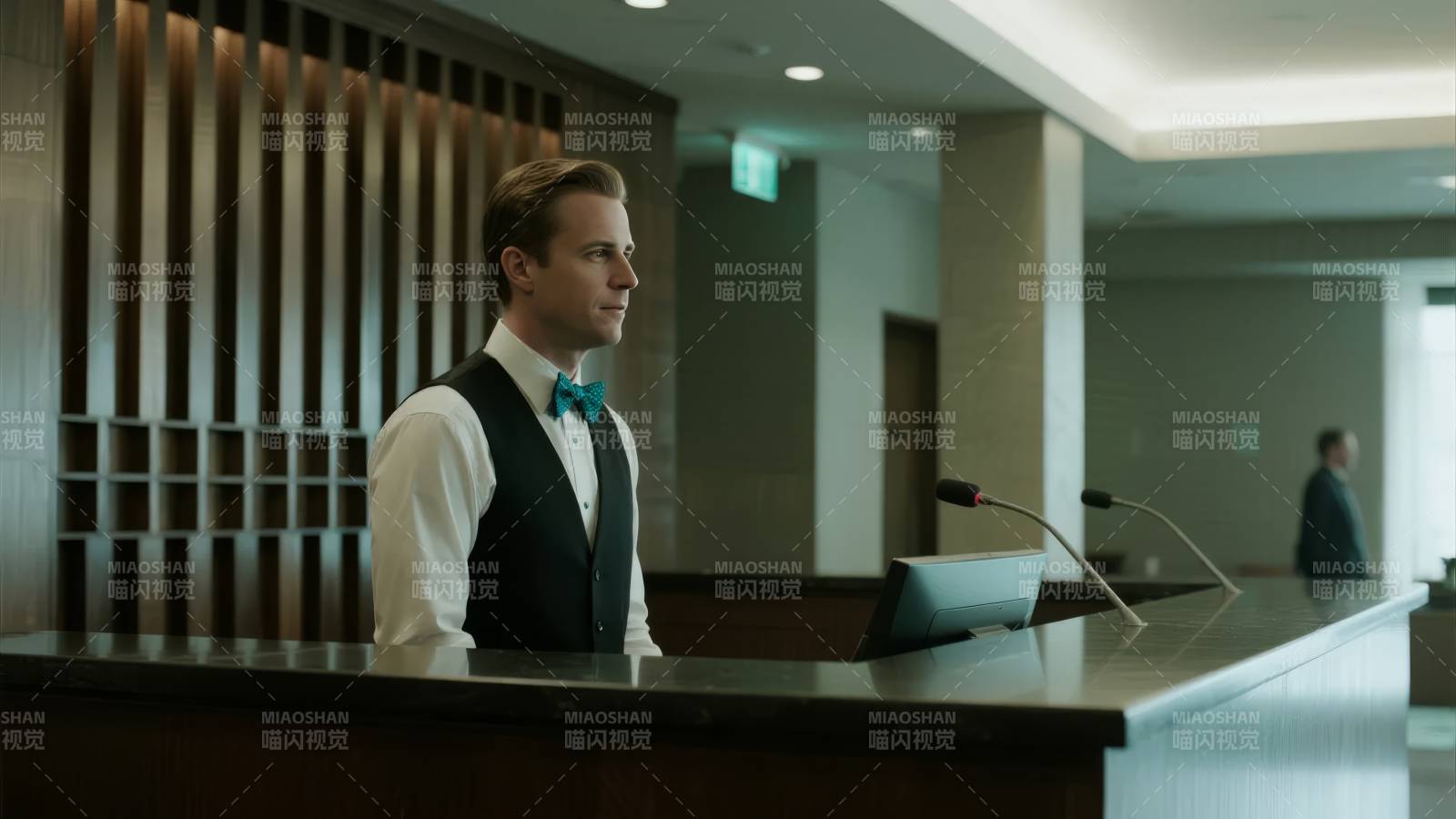 酒店前台接待员图片