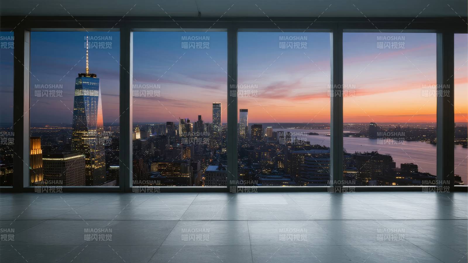 城市黄昏全景图片