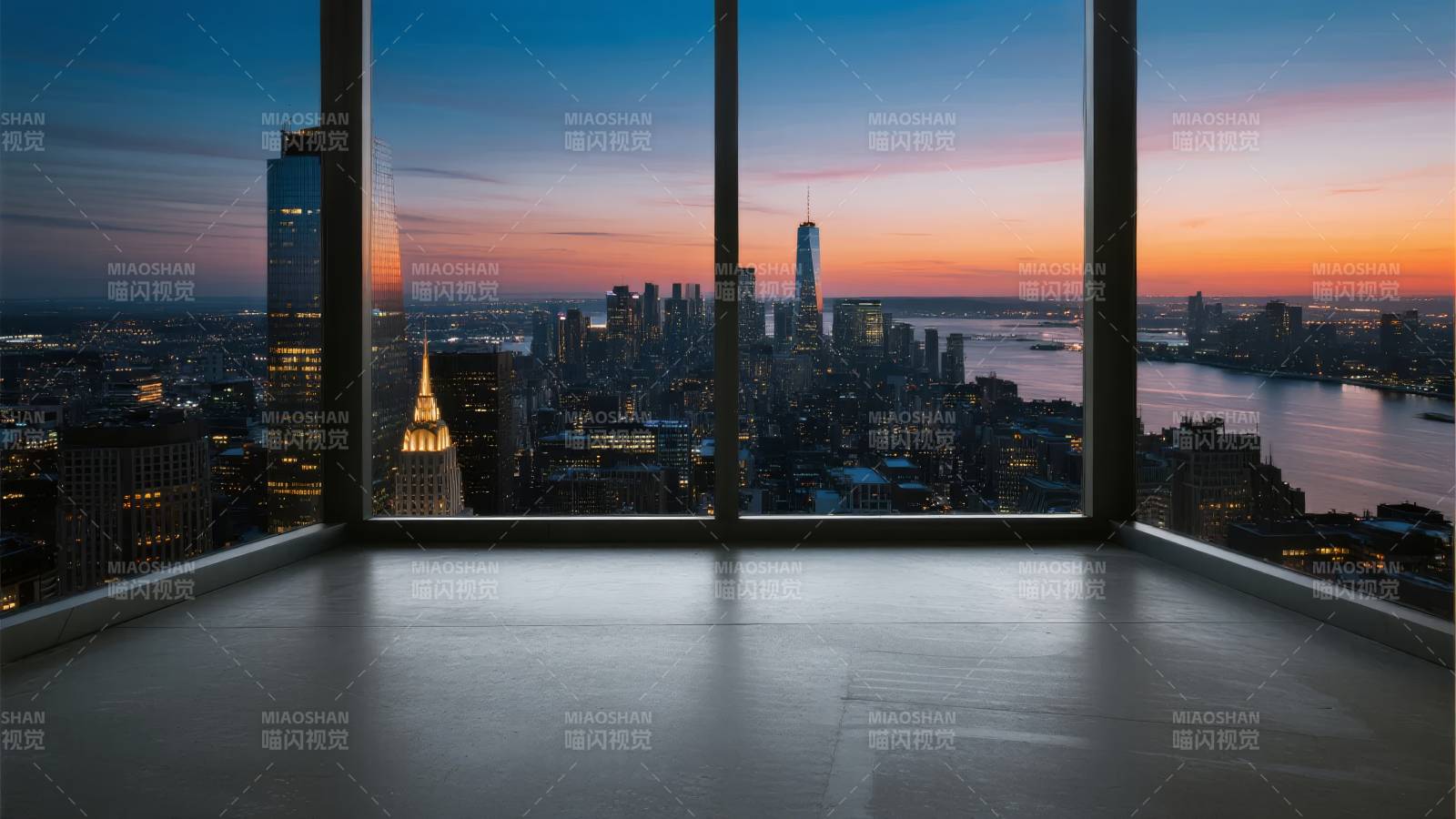 城市夜景窗前图片