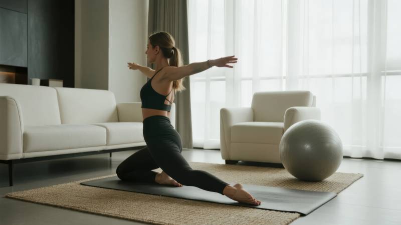 居家瑜伽练习图片