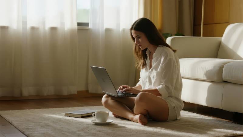 居家办公的宁静时光图片