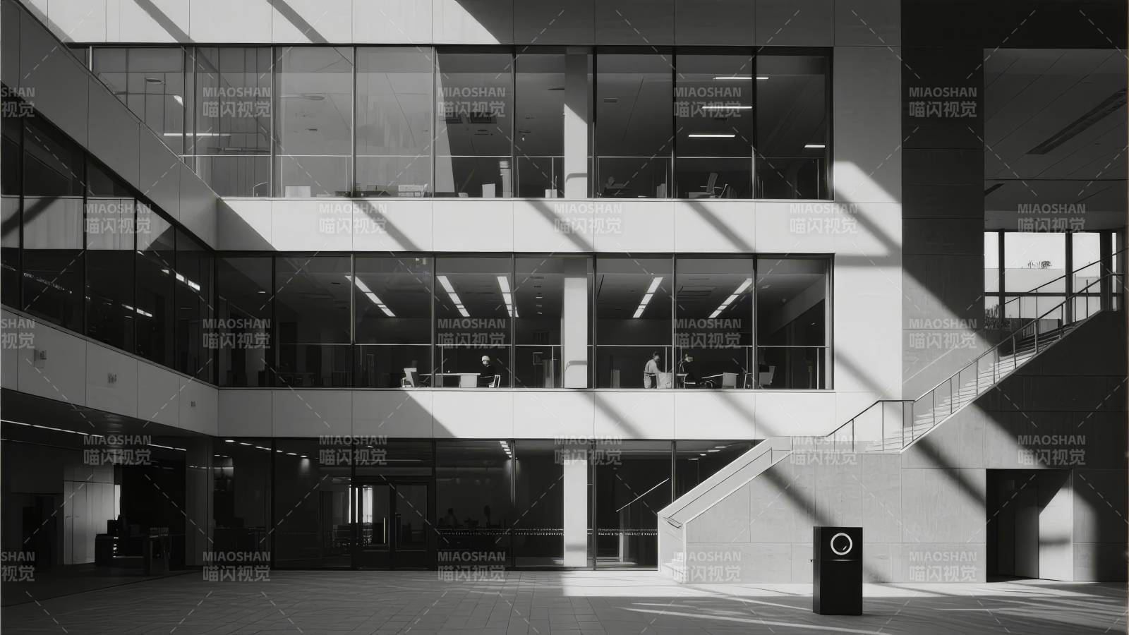 现代建筑光影交错图片