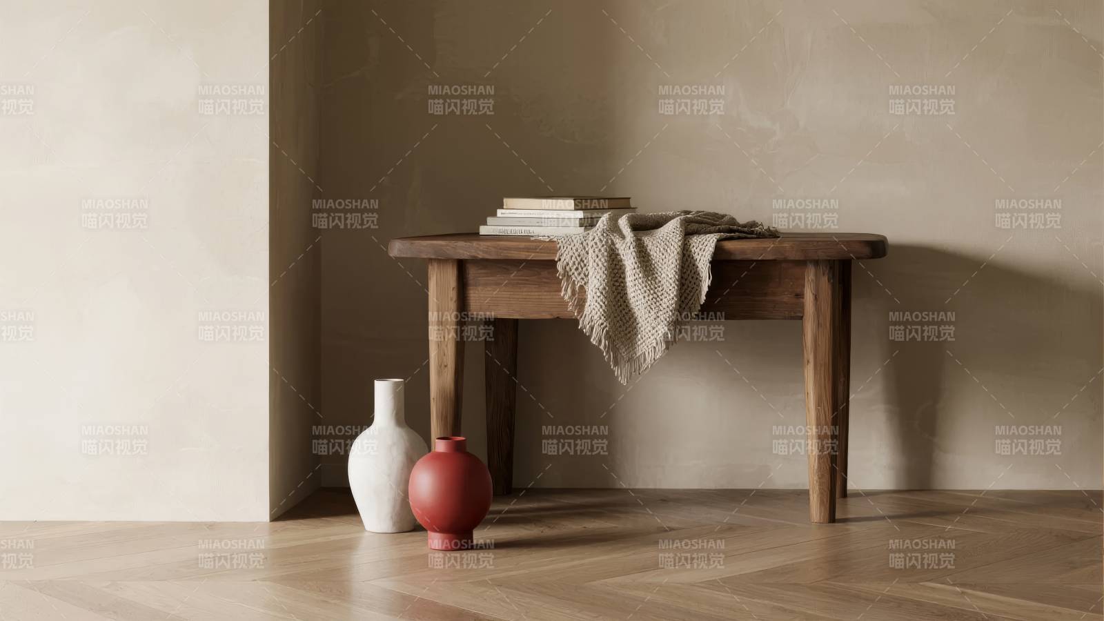 简约木桌静物图图片