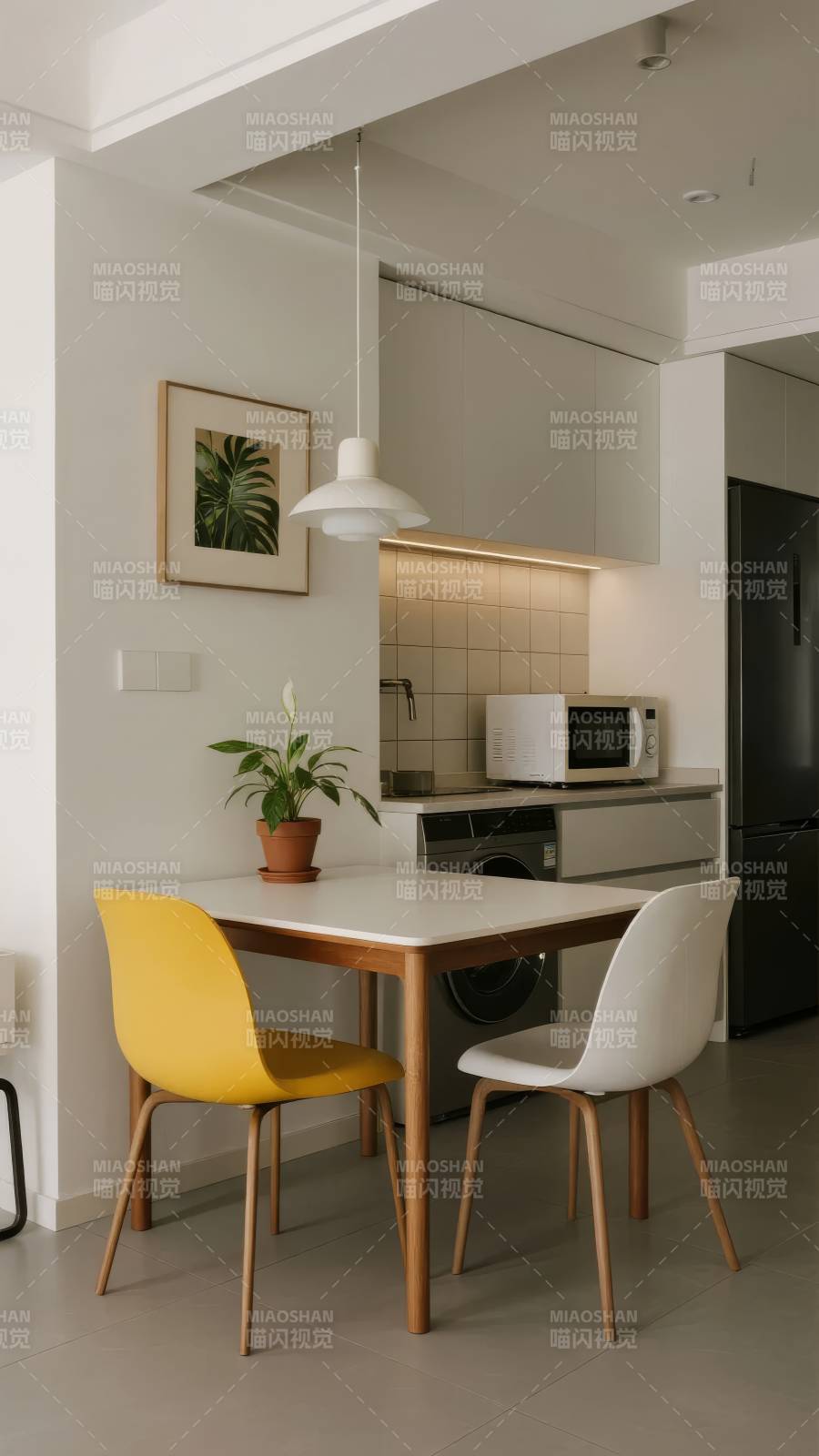 现代简约厨房餐桌图片