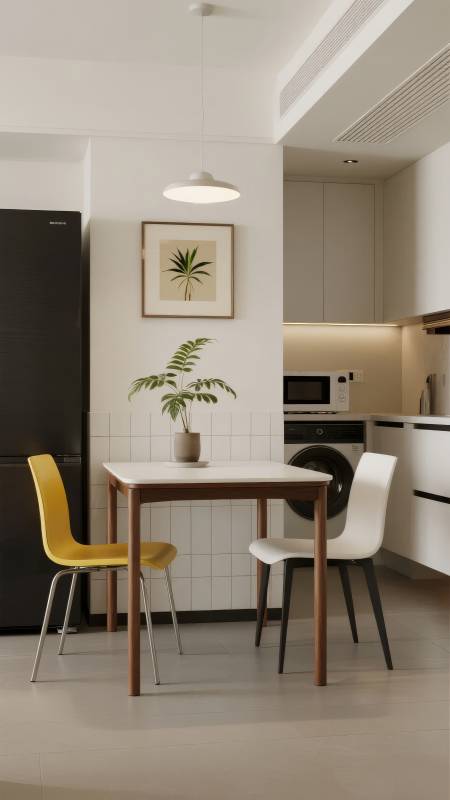 简约厨房餐桌一角图片