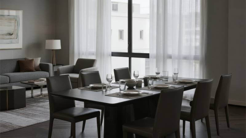 现代简约餐厅一角图片