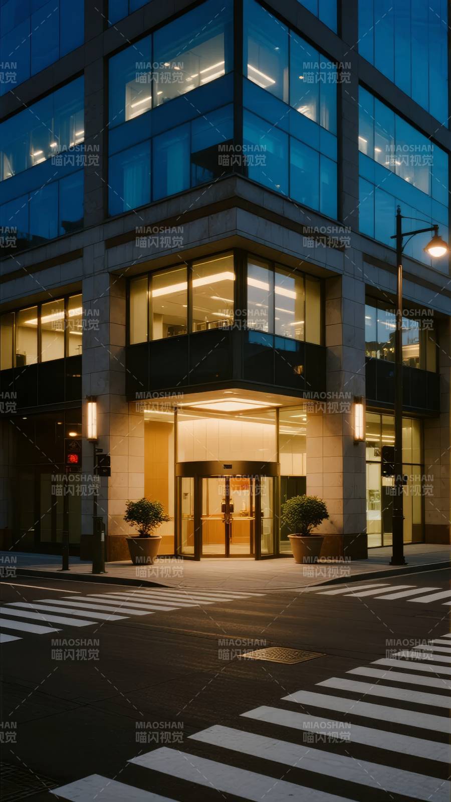 现代建筑夜景入口图片