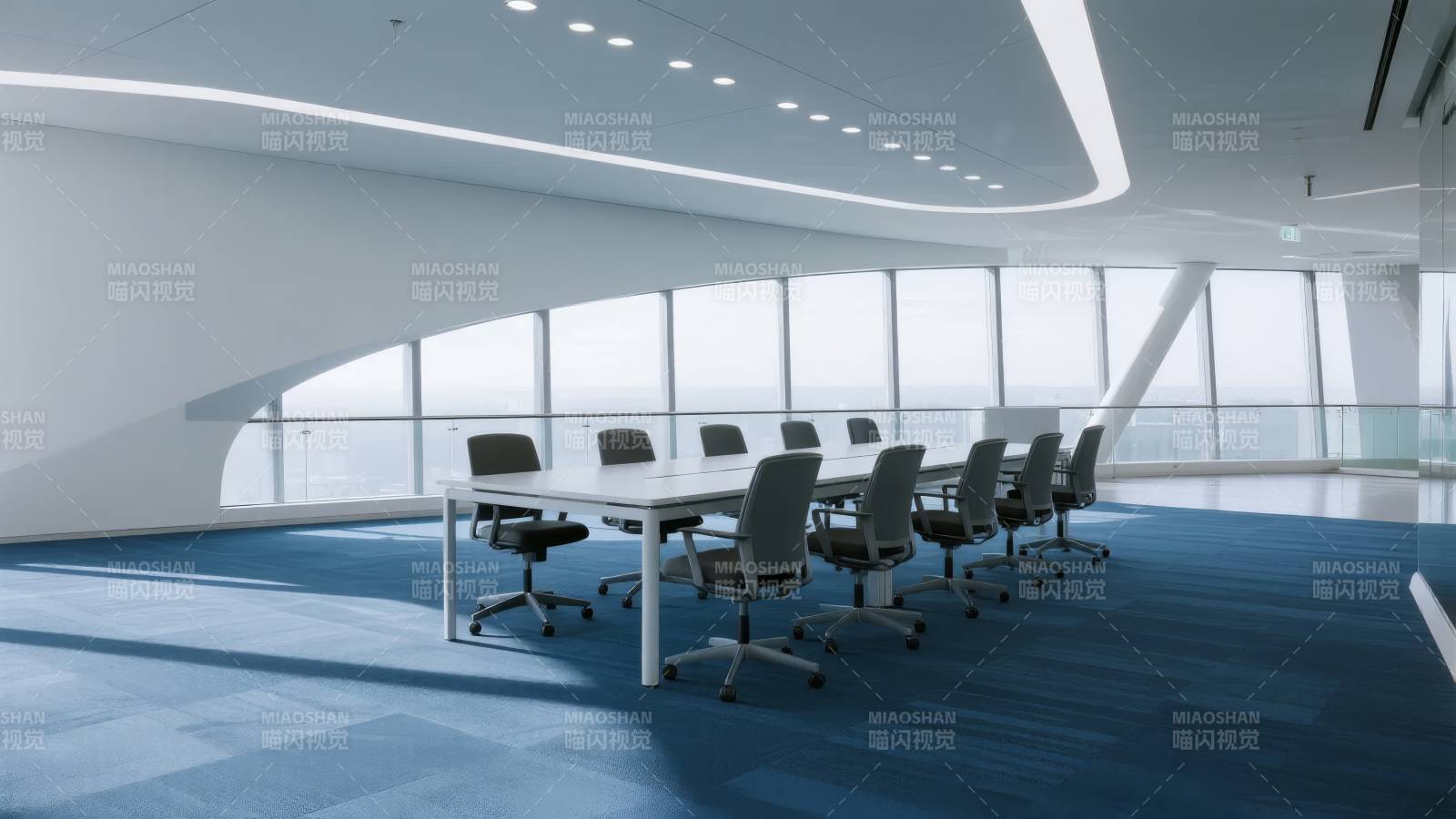 现代会议室全景图片