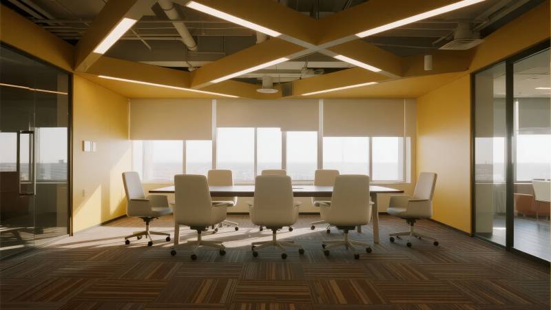 现代会议室全景图片