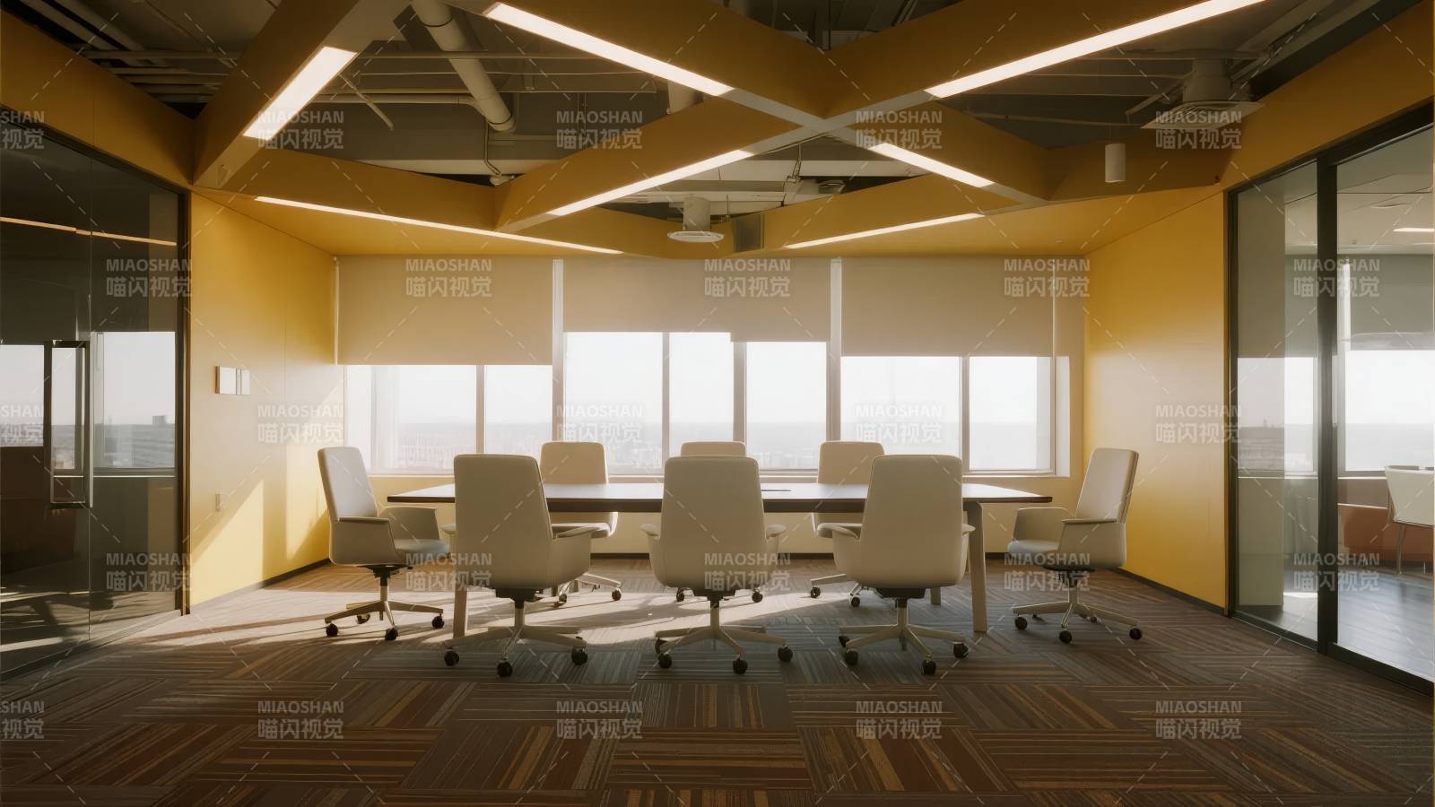 现代会议室全景图片