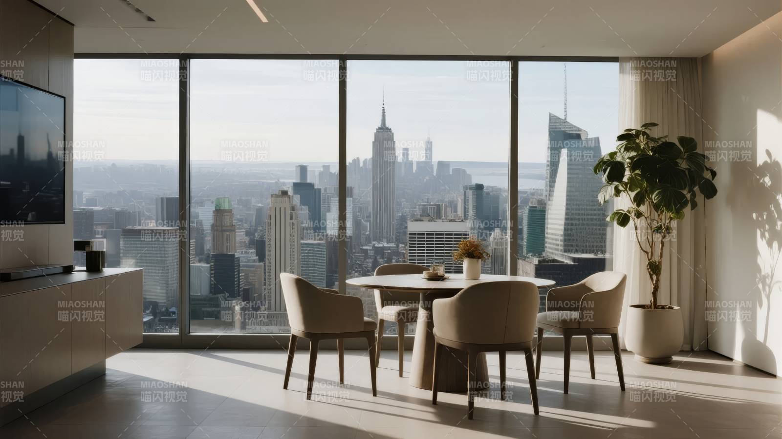 都市全景客厅图片