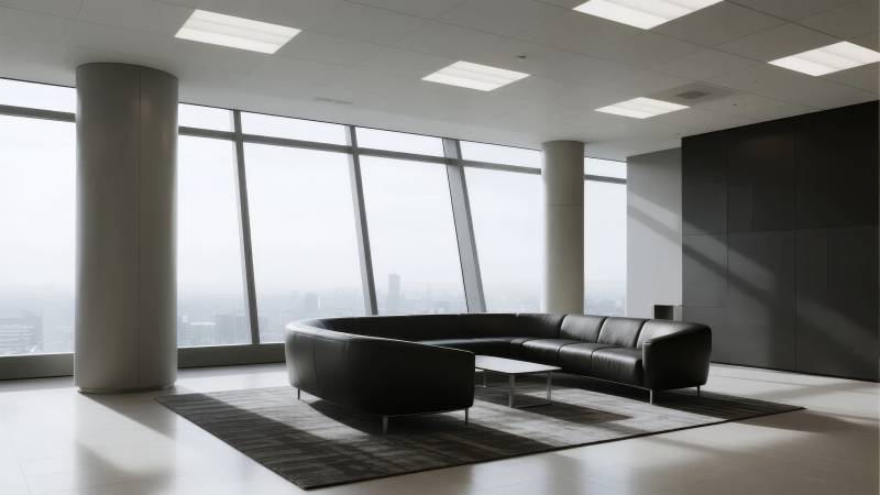 现代客厅全景窗图片