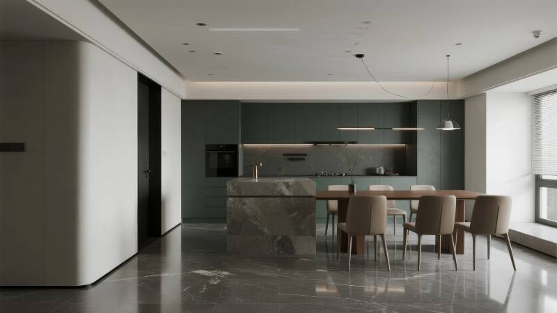 现代简约厨房餐厅图片