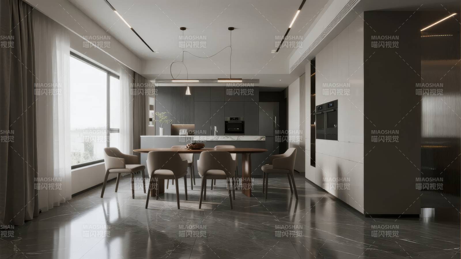 现代简约厨房餐厅图片