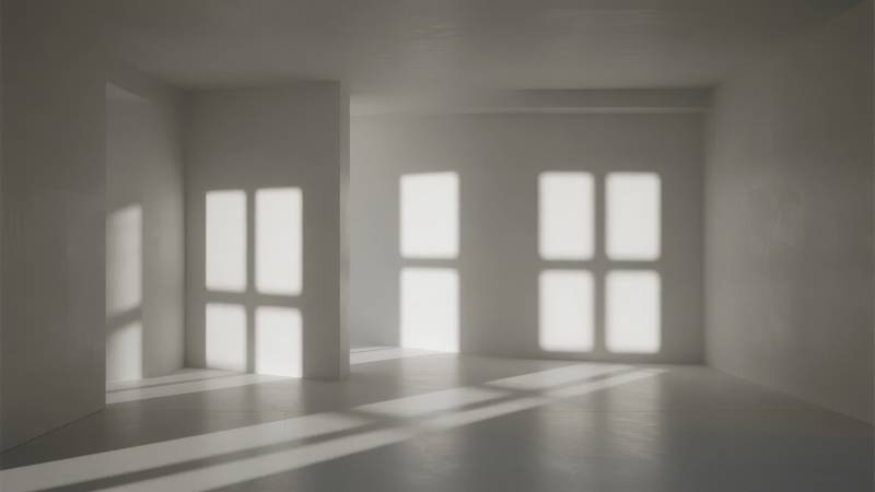 空旷房间光影交错图片