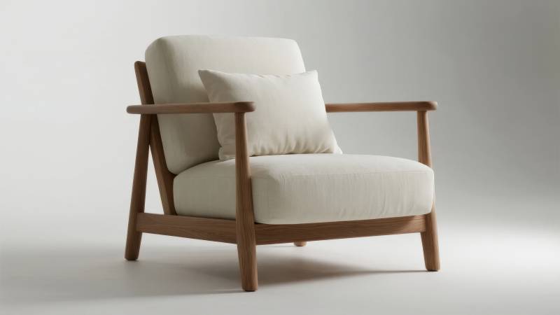 简约木质扶手椅图片