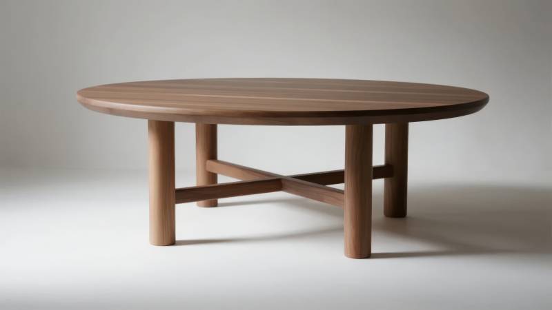 简约木质圆桌图片