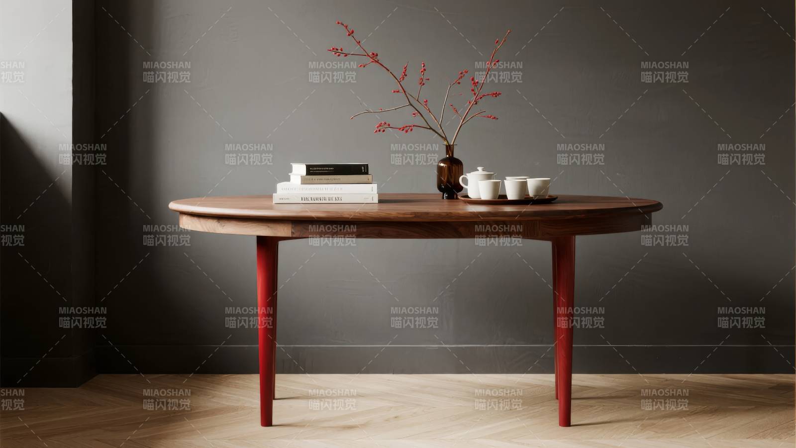 简约木质茶几摆设图片