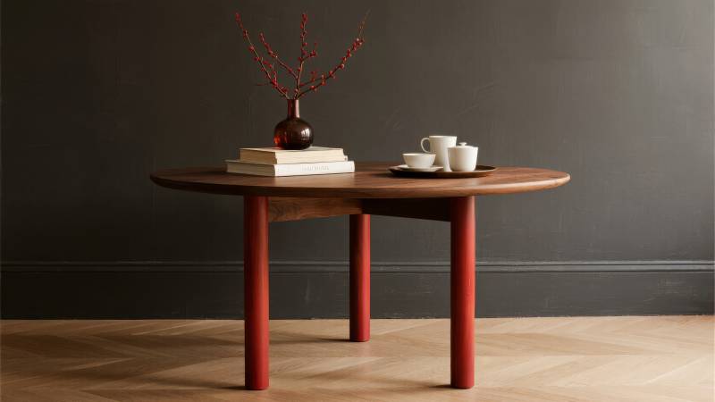 红腿圆桌静物摆设图片