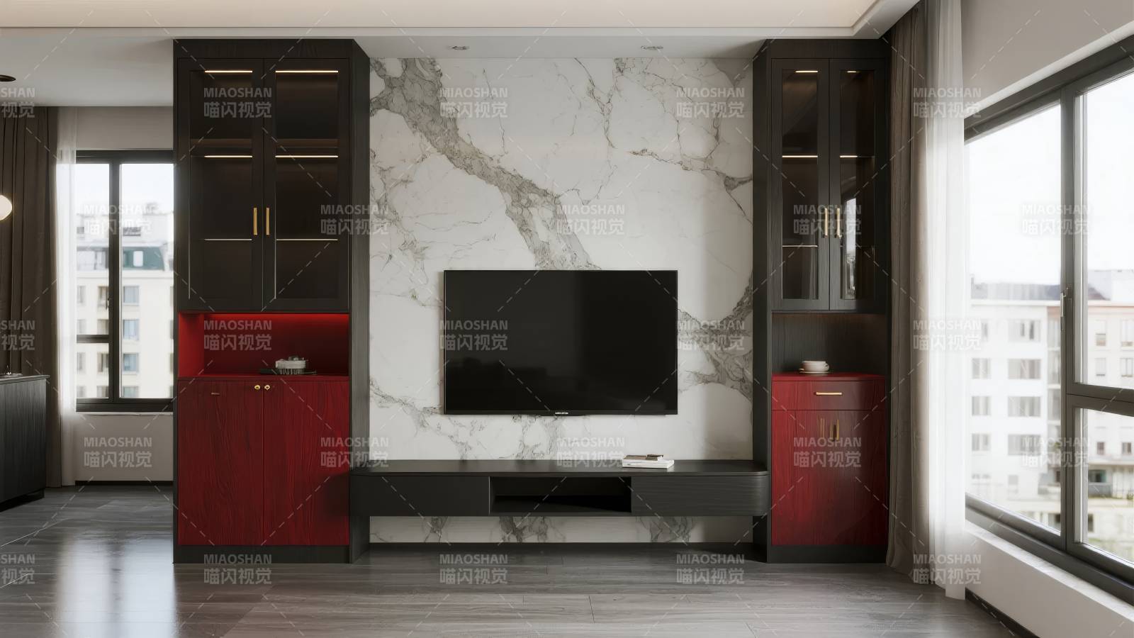 现代客厅电视墙设计图片