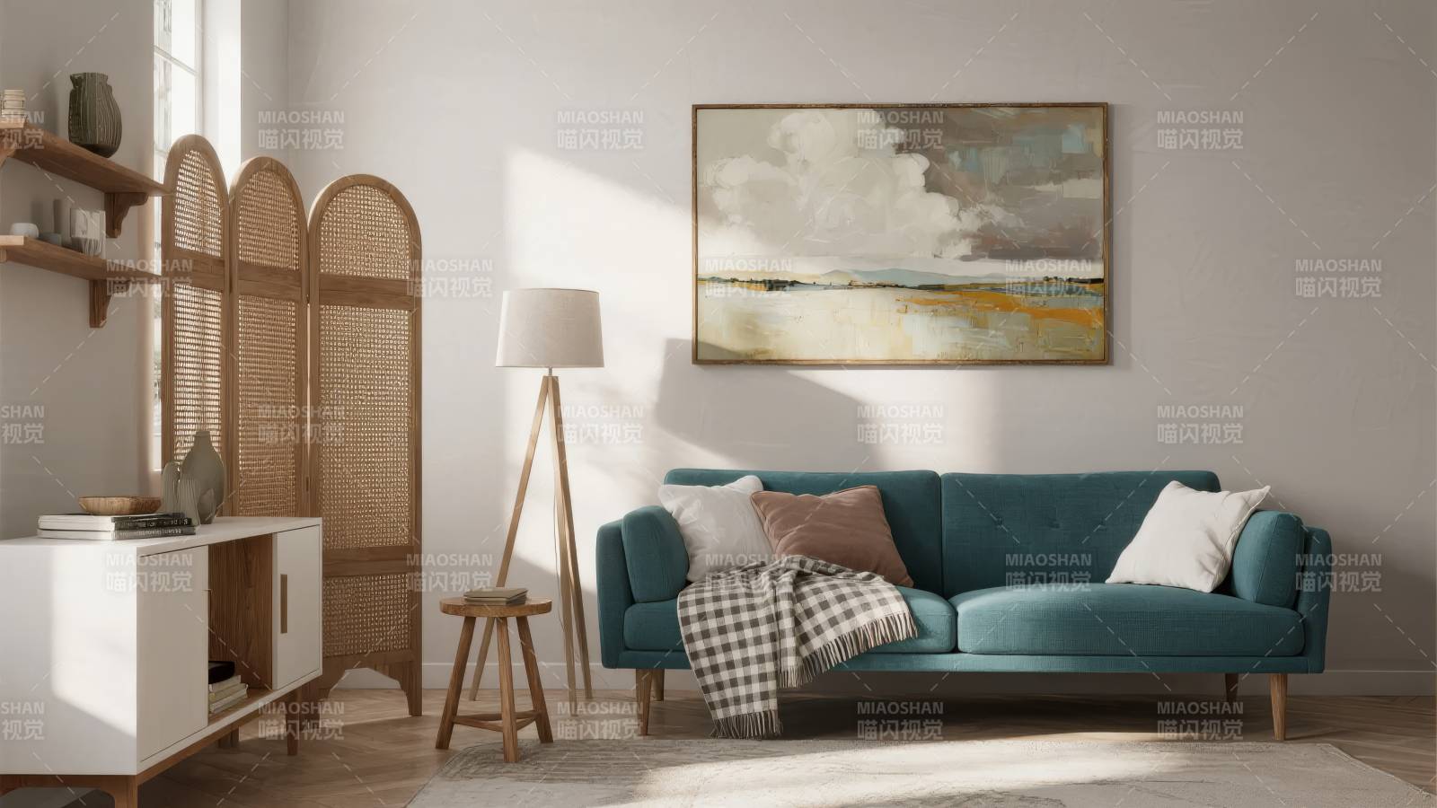 现代简约客厅布置图片