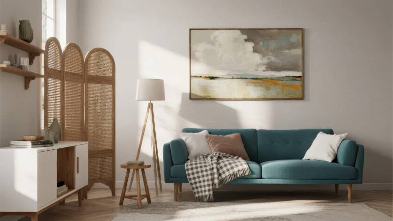 现代简约客厅布置图片