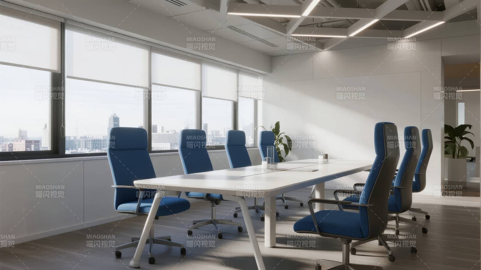 现代会议室全景图片