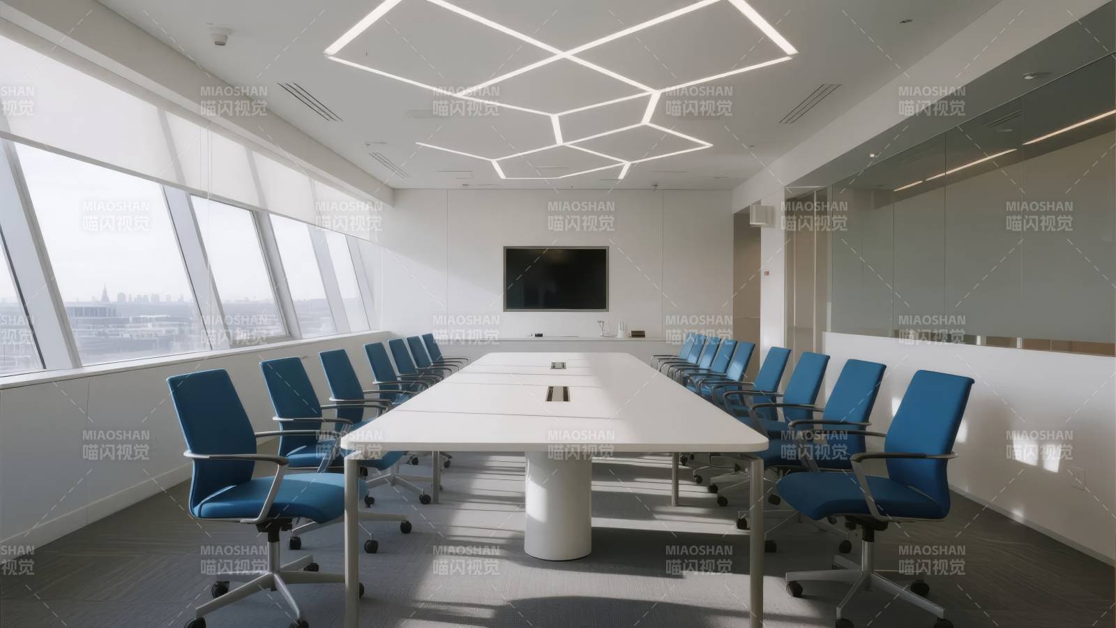 现代会议室全景图片